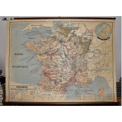 France: Agriculture, Industrie et Commerce (Large Pull Down Map)